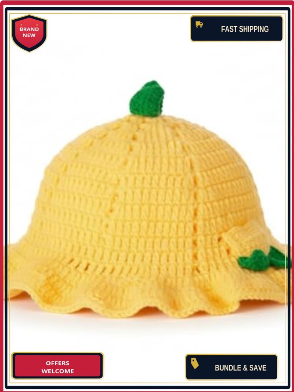 Knitted Fruit Lemon Hat Womens Halloween Cosplay Costume Accessory